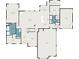 Detailed first-floor floor plan featuring an open layout, including a large kitchen, living room, and primary bedroom with ensuite at 177 West Lake Blvd, Carrollton, GA 30116
