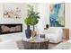 Cozy living room with modern fireplace and stylish decor, creating a warm and inviting atmosphere at 3117 Robinson Ave, Scottdale, GA 30079