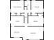 Clear floor plan displays an efficient home design, with the living areas separated from the three bedrooms at 1555 Rupert Rd, Decatur, GA 30032