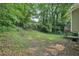 Expansive backyard featuring a gentle slope, green grass, and mature trees at 2920 Cushing Ct, Jonesboro, GA 30236