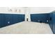 Bedroom with navy blue wainscotting and plush carpet at , Dallas, GA 30157