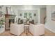 Cozy living room featuring a stone fireplace, plush seating, and plenty of natural light at 350 Birch Rill Dr, Alpharetta, GA 30022
