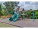 Community playground with slides, swings, and picnic table, perfect for Gathering fun and recreation at 1721 Crowes Lake Ct, Lawrenceville, GA 30043