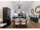 Open dining area with modern chandelier and stylish decor at 666 Serramonte Drive Dr, Marietta, GA 30068