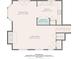 Detailed floor plan showcasing the layout of the kitchen, dining area, and living room at 132 Bishop Nw Rd, Cartersville, GA 30121