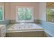 A luxurious bathtub offers a serene view of nature, perfect for relaxation at 13935 Brown Bridge Rd, Covington, GA 30016