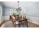Formal dining room with wainscoting and hardwood flooring at 2915 Preakness Nw Dr, Marietta, GA 30064