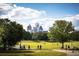 Scenic city park view with lush greenery and distant cityscape under a partly cloudy sky at 327 6Th Ne St, Atlanta, GA 30308