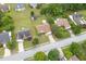 Home aerial showcasing a manicured lawn, above ground pool, storage building, and trampoline at 992 Harbins Pass Dr, Dacula, GA 30019
