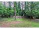 Fenced backyard featuring mature trees and greenery at 1539 Pine Glen Cir, Decatur, GA 30035