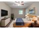 Bedroom with a ceiling fan, a TV, and a Queen sized bed at 1539 Pine Glen Cir, Decatur, GA 30035