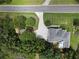 Aerial shot of home and surrounding property with driveway and manicured lawn at 100 Chestnut Hill Dr, Canton, GA 30114