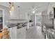 Kitchen with island seating, granite counters, white cabinets, and stainless steel appliances at 100 Chestnut Hill Dr, Canton, GA 30114