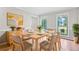Elegant dining room featuring hardwood floors, natural light, and stylish decor with seating for six at 998 Pointer Rdg, Tucker, GA 30084