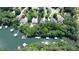 Aerial view of the property, showcasing its location on the lake at 1515 Lockridge Dr, Cumming, GA 30041