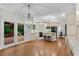 Open kitchen featuring stainless steel appliances, a center island, and access to a patio or deck at 1548 Valley Reserve Court, Kennesaw, GA 30152