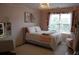 Charming bedroom with pink walls, decorated with string lights, plush bed and an abundance of natural light at 3145 Sweet Basil Ln, Loganville, GA 30052
