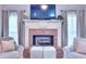 Close up of fireplace with mantel and decoration at 3145 Sweet Basil Ln, Loganville, GA 30052