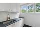Laundry room featuring granite countertops, white cabinets and stainless steel faucet at 1026 Reeder N Cir, Atlanta, GA 30306