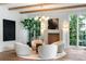 Cozy sitting area featuring four chairs, fireplace, and bright windows at 1026 Reeder N Cir, Atlanta, GA 30306