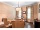 Cozy office with a desk, stylish chairs, and custom window treatments at 2909 Redding Road Northeast, Atlanta, GA 30319
