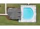 Aerial view of a community pool featuring ample lounge seating and a spacious pool deck at 1346 Riverstone Rd # 107, Jonesboro, GA 30238