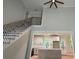 Open-concept living area with soaring ceilings, showcasing natural light and seamless flow to kitchen at 1713 Cagle Ct, Lawrenceville, GA 30045