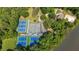 Scenic aerial view of tennis courts near a river, enveloped by lush greenery at 2010 Riverside Rd, Roswell, GA 30076