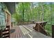 Large wooden deck featuring built-in benches and access to the wooded backyard at 4772 Ridgewood Nw Ct, Acworth, GA 30102