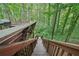 Wooden staircase leading to the backyard through lush greenery at 4772 Ridgewood Nw Ct, Acworth, GA 30102
