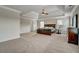 View of main bedroom with tray ceiling, carpet and windows with blinds at 1835 Henley Way, Alpharetta, GA 30009