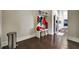 Mudroom with custom built-ins, storage and a stainless-steel refrigerator at 1835 Henley Way, Alpharetta, GA 30009