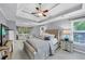 Spacious main bedroom featuring a tray ceiling, sitting area, and carpeted floors at 3535 Fairgreen Ct, Douglasville, GA 30135