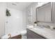 Charming bathroom featuring a walk-in shower, stylish vanity and classic finishes at 3702 Running Fox Dr, Marietta, GA 30062