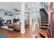 Spacious living room featuring hardwood floors, fireplace, and modern finishes throughout at 2412 Boulder Se Rd, Atlanta, GA 30316