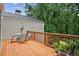 A home's back deck featuring a chair and table, overlooking a lush green yard at 85 Dunwoody Springs Dr, Sandy Springs, GA 30328