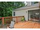A home's back deck featuring a chair and table, overlooking a lush green yard at 85 Dunwoody Springs Dr, Sandy Springs, GA 30328