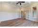 Stylish living room with coffered ceilings, hardwood floors, and French doors at 100 Percheron Dr, Canton, GA 30114
