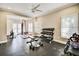 Well-equipped home gym with weightlifting equipment, punching bag, rowing machine and rubber flooring at 23307 Plantation Ne Dr, Atlanta, GA 30324