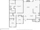 A detailed floorplan of the house showing the bedroom, kitchen, living room, bathroom, dining room, and garage at 795 Lake Medlock Dr, Alpharetta, GA 30022