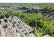 An aerial view of a neighborhood lined with trees and homes with green foliage in the background at 420 Banbury Xing, Alpharetta, GA 30009