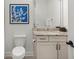 Modern bathroom features granite countertops, white cabinetry, and stylish fixtures at 420 Banbury Xing, Alpharetta, GA 30009