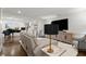 Elegant living room features a grand piano, modern furniture, and a flat-screen TV at 420 Banbury Xing, Alpharetta, GA 30009