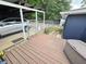 Backyard deck and fenced yard with a storage container at 3226 Hope St, Hapeville, GA 30354