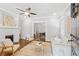 Bright living room with hardwood floors, a decorative fireplace, and stylish furniture at 588 Angier Ne Ave, Atlanta, GA 30308