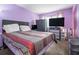 Spacious bedroom furnished with a bed, multiple TVs, a screen, and offers room for customization at 556 Country Greens Dr, Jonesboro, GA 30238