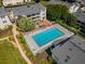 Stunning aerial view of the community pool, offering a resort-like experience with ample seating at 1150 Collier Nw Rd # L14, Atlanta, GA 30318
