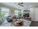 Inviting living room showcasing stylish furnishings, natural light, and beautiful hardwood floors, creating a comfortable atmosphere at 205 Plantation Sw Rd, Smyrna, GA 30082