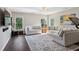 Bright living room featuring hardwood floors, plush sofas, and windows with outdoor views at 3909 Obryant Se Cir, Smyrna, GA 30082