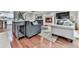 Open floor plan living room and fireplace showcasing hardwood flooring and neutral tones at 646 Darlington Ne Cir, Atlanta, GA 30305
